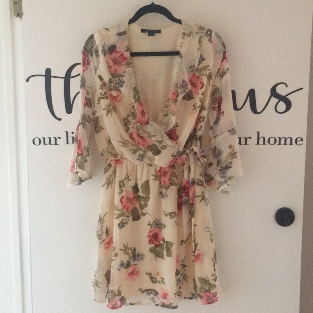 Sheer/lined Floral Dress
